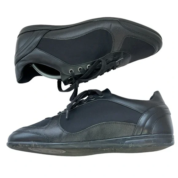 Versace Collection Noir Runaway Black Low Top Sneakers Paneled Mens EU 45 US 12 - Picture 4 of 8